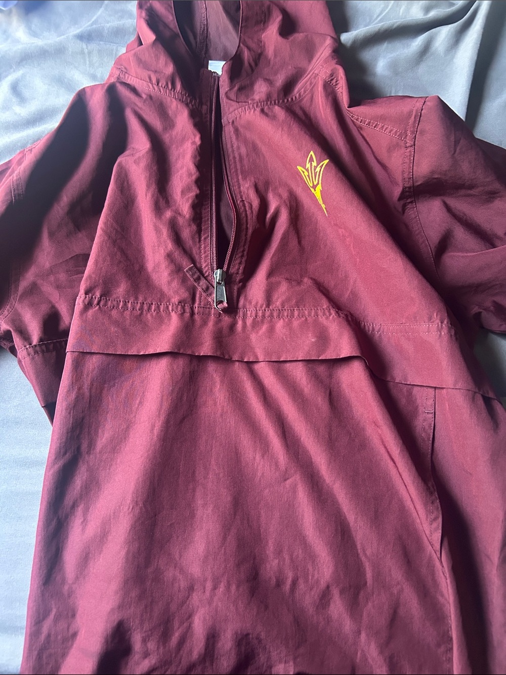 Arizona State Maroon Pullover Hoodie with Yellow Logo